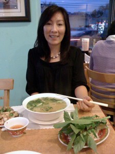 Lan with pho ga (chicken pho) at Pho Vie II